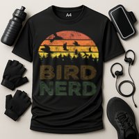 Bird Nerd Retro Vintage Distressed Bird Watcher Watching Gift Performance Shirt