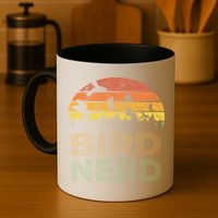 Bird Nerd Retro Vintage Distressed Bird Watcher Watching Gift Mug