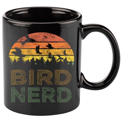 Bird Nerd Retro Vintage Distressed Bird Watcher Watching Gift 11oz C Handle Ceramic Mug