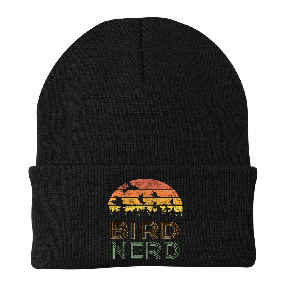 Bird Nerd Retro Vintage Distressed Bird Watcher Watching Gift Beanie