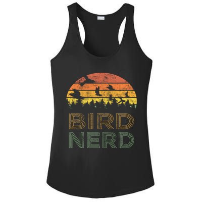 Bird Nerd Retro Vintage Distressed Bird Watcher Watching Gift Ladies PosiCharge Competitor Racerback Tank