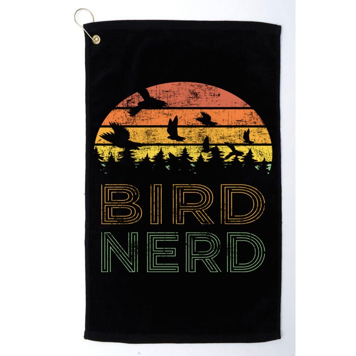 Bird Nerd Retro Vintage Distressed Bird Watcher Watching Gift Golf Towel