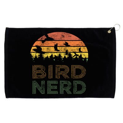 Bird Nerd Retro Vintage Distressed Bird Watcher Watching Gift Grommeted Golf Towel