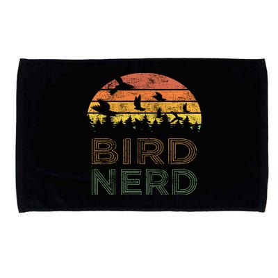 Bird Nerd Retro Vintage Distressed Bird Watcher Watching Gift Microfiber Hand Towel