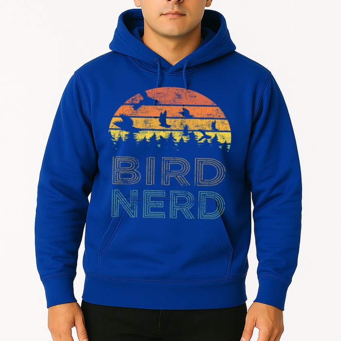 Bird Nerd Retro Vintage Distressed Bird Watcher Watching Gift Hoodie