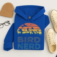 Bird Nerd Retro Vintage Distressed Bird Watcher Watching Gift Hoodie