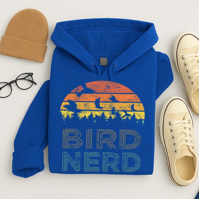 Bird Nerd Retro Vintage Distressed Bird Watcher Watching Gift Hoodie