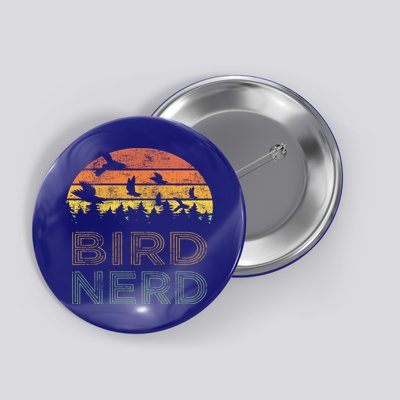Bird Nerd Retro Vintage Distressed Bird Watcher Watching Gift Button