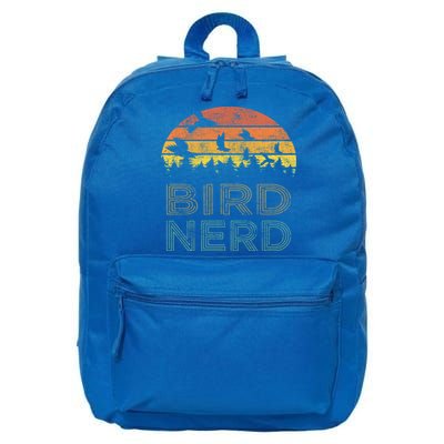 Bird Nerd Retro Vintage Distressed Bird Watcher Watching Gift 16 in Basic Backpack