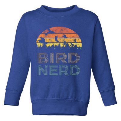 Bird Nerd Retro Vintage Distressed Bird Watcher Watching Gift Toddler Sweatshirt