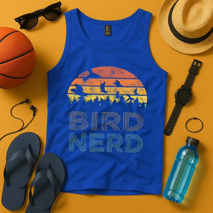 Bird Nerd Retro Vintage Distressed Bird Watcher Watching Gift Tank Top