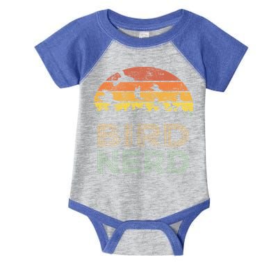 Bird Nerd Retro Vintage Distressed Bird Watcher Watching Gift Infant Baby Jersey Bodysuit