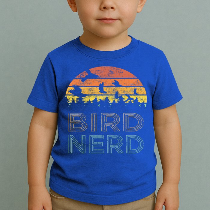 Bird Nerd Retro Vintage Distressed Bird Watcher Watching Gift Toddler T-Shirt