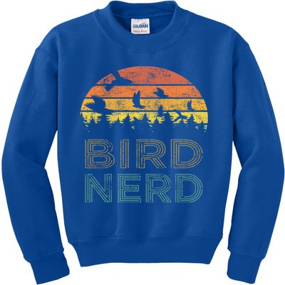 Bird Nerd Retro Vintage Distressed Bird Watcher Watching Gift Kids Sweatshirt
