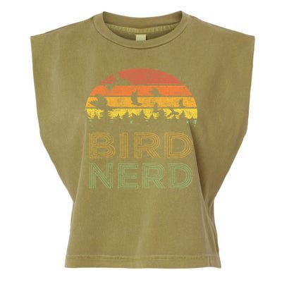 Bird Nerd Retro Vintage Distressed Bird Watcher Watching Gift Garment-Dyed Women's Muscle Tee