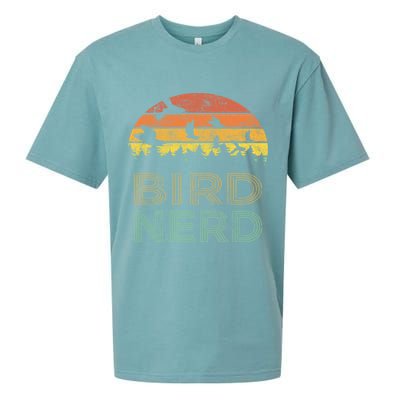 Bird Nerd Retro Vintage Distressed Bird Watcher Watching Gift Sueded Cloud Jersey T-Shirt