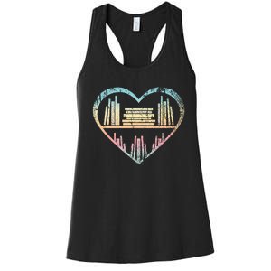 Book Nerd Reader Heart Librarian Gift Love Reading Women's Racerback Tank