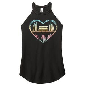 Book Nerd Reader Heart Librarian Gift Love Reading Women's Perfect Tri Rocker Tank