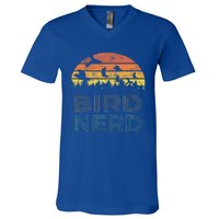 Bird Nerd Retro Vintage Distressed Bird Watcher Watching Meaningful Gift V-Neck T-Shirt