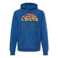 Bird Nerd Retro Vintage Distressed Bird Watcher Watching Meaningful Gift Premium Hoodie