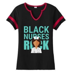 Black Nurses Rock Nursing Day Black People Ladies Halftime Notch Neck Tee