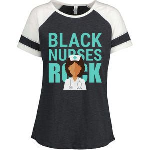 Black Nurses Rock Nursing Day Black People Enza Ladies Jersey Colorblock Tee