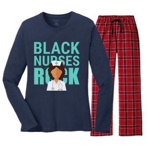 Black Nurses Rock Nursing Day Black People Women's Long Sleeve Flannel Pajama Set 