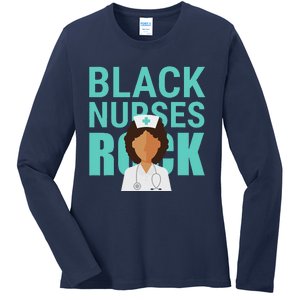 Black Nurses Rock Nursing Day Black People Ladies Long Sleeve Shirt