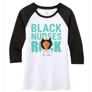 Black Nurses Rock Nursing Day Black People Women's Tri-Blend 3/4-Sleeve Raglan Shirt