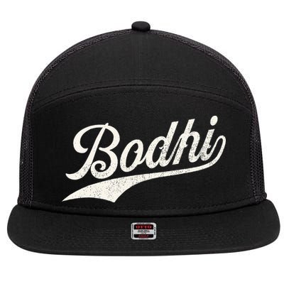 Bodhi Name Retro Vintage Bodhi Given Name Distressed 7 Panel Mesh Trucker Snapback Hat