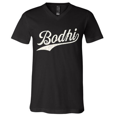 Bodhi Name Retro Vintage Bodhi Given Name Distressed V-Neck T-Shirt