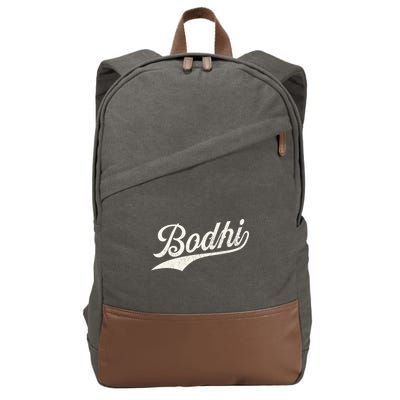 Bodhi Name Retro Vintage Bodhi Given Name Distressed Cotton Canvas Backpack