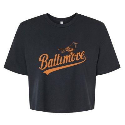 Baltimore Name Retro Vintage Bella+Canvas Jersey Crop Tee