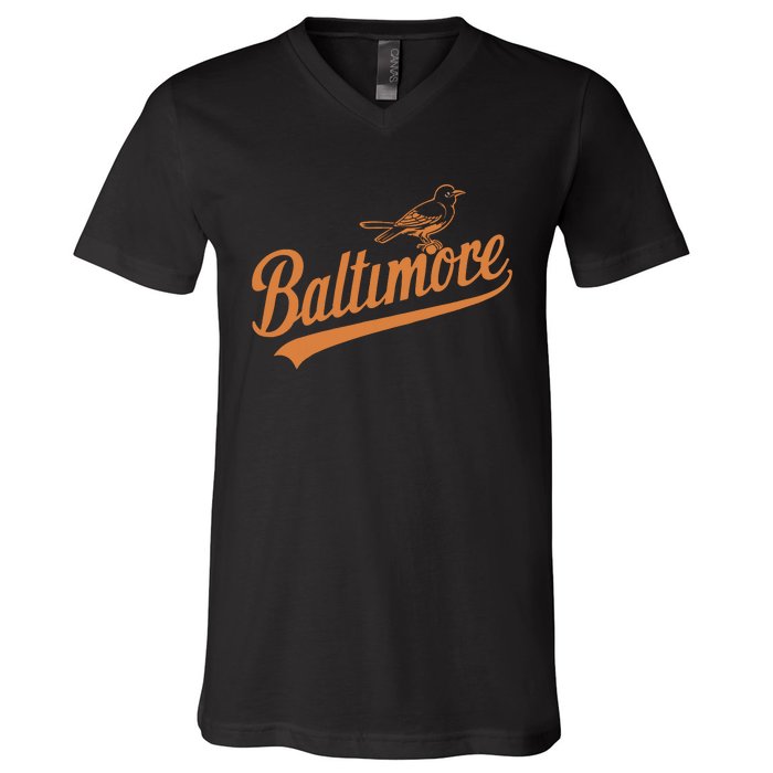 Baltimore Name Retro Vintage V-Neck T-Shirt