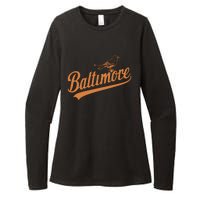 Baltimore Name Retro Vintage Womens CVC Long Sleeve Shirt