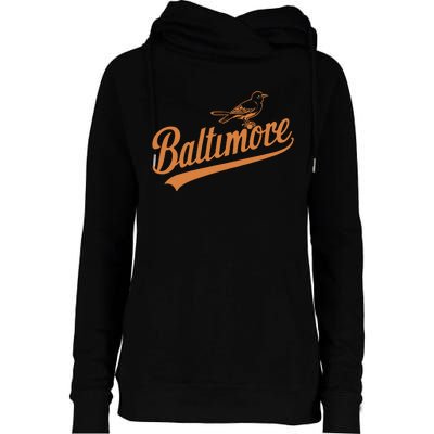 Baltimore Name Retro Vintage Womens Funnel Neck Pullover Hood