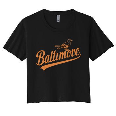 Baltimore Name Retro Vintage Women's Crop Top Tee