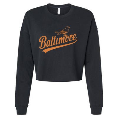 Baltimore Name Retro Vintage Cropped Pullover Crew