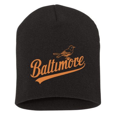 Baltimore Name Retro Vintage Short Acrylic Beanie