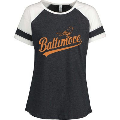 Baltimore Name Retro Vintage Enza Ladies Jersey Colorblock Tee