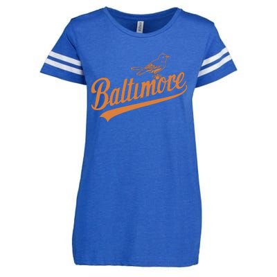 Baltimore Name Retro Vintage Enza Ladies Jersey Football T-Shirt