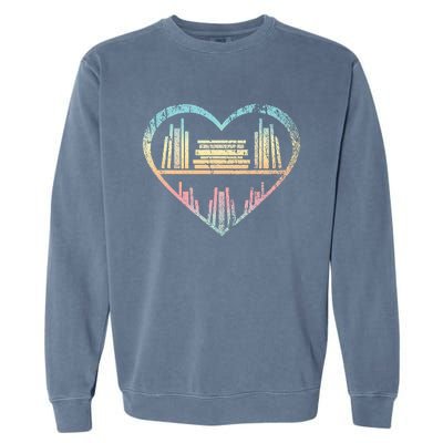 Book Nerd Reader Heart Librarian Gift Love Reading Garment-Dyed Sweatshirt