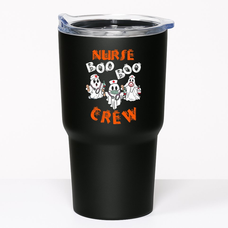 Boo Nurse Scrub Funny Ghost Halloween Costumes Tumbler