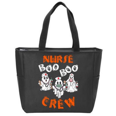 Boo Nurse Scrub Funny Ghost Halloween Costumes Zip Tote Bag