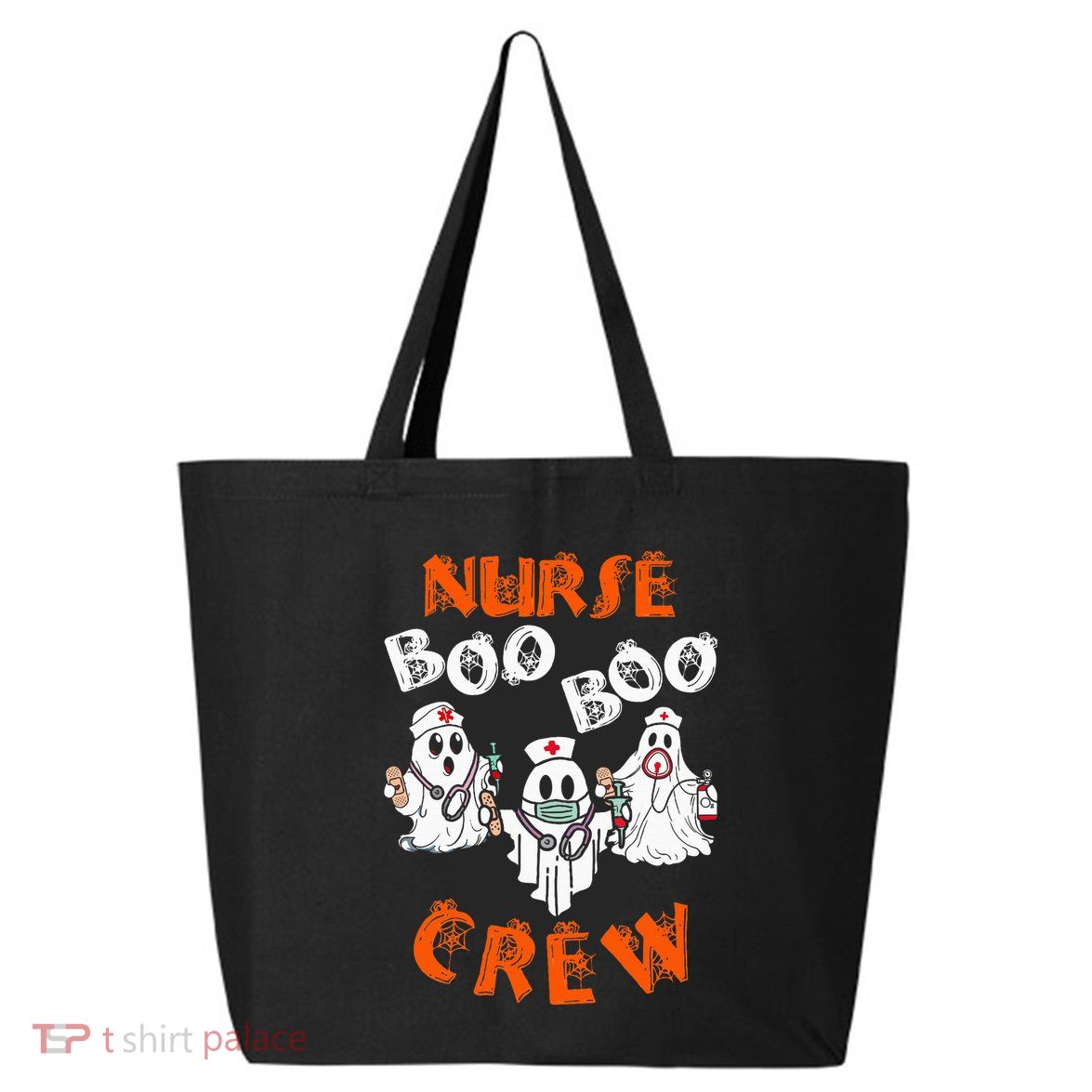 Boo Nurse Scrub Funny Ghost Halloween Costumes 25L Jumbo Tote