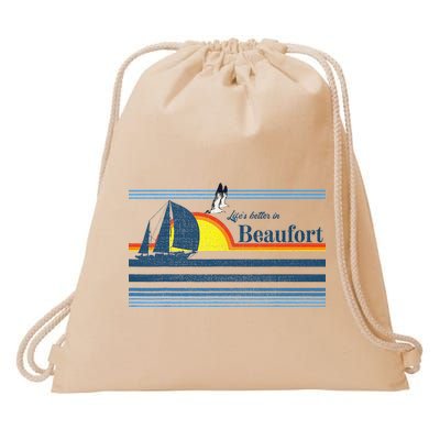 Beaufort North South Carolina NC SC Gift Beach Retro Vintage Drawstring Bag
