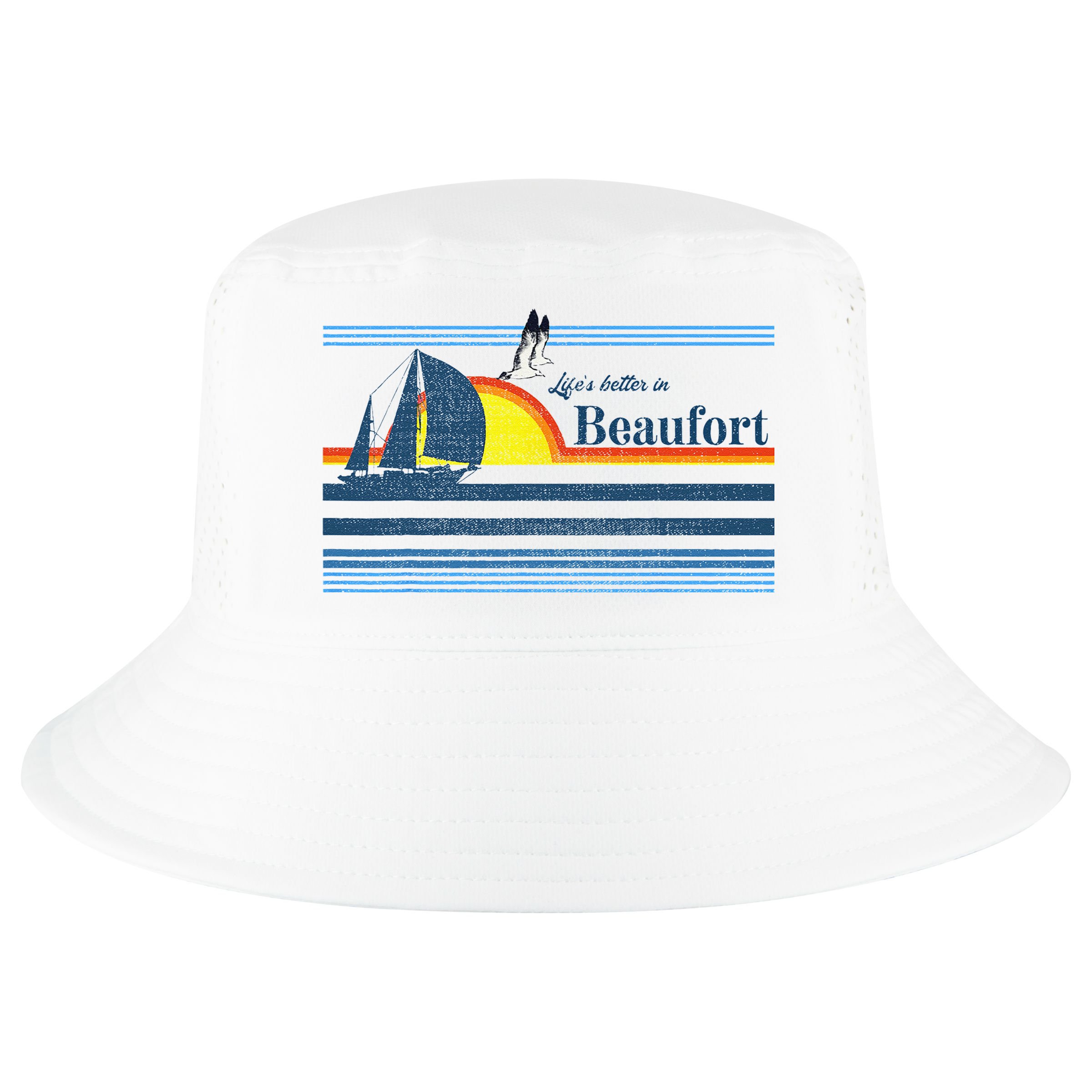 Beaufort North South Carolina NC SC Gift Beach Retro Vintage Cool Comfort Performance Bucket Hat