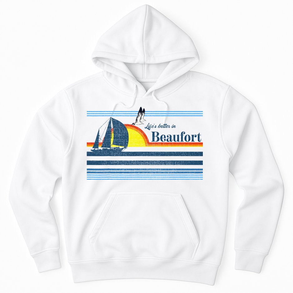 Beaufort North South Carolina NC SC Gift Beach Retro Vintage Hoodie