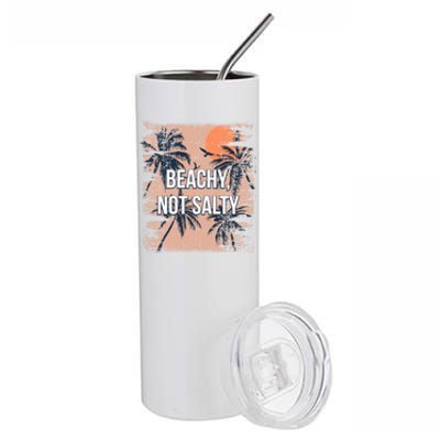 Beachy Not Salty Funny Beach Humor Ocean Friends Sayings Gift Stainless Steel Tumbler