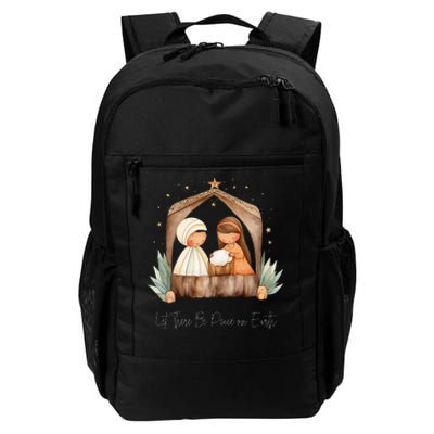 Boho Nativity Scene Let There Be Peace on Earth Christmas  Daily Commute Backpack